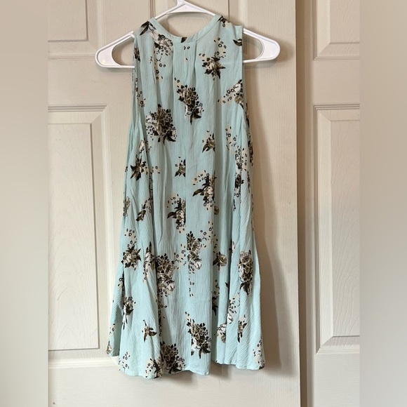 Free People Swing Tank - Floral Sleeveless Blouse Mint Green - fits xs to large - Picture 3 of 4